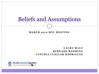 Beliefs and Assumptions