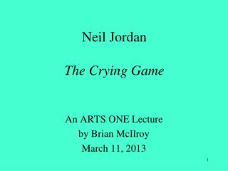 Neil Jordan The Crying Game