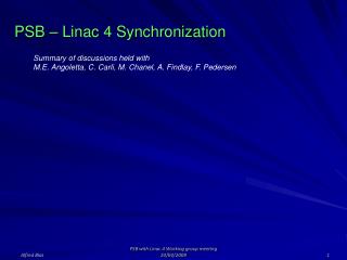 PSB – Linac 4 Synchronization