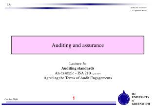 Auditing and assurance