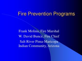 Fire Prevention Programs