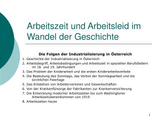 Arbeitszeit und Arbeitsleid im Wandel der Geschichte