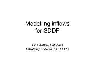 Modelling inflows for SDDP