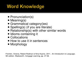 Word Knowledge