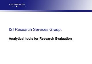 ISI Research Services Group: