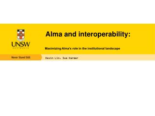 Alma and interoperability :