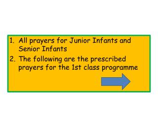All prayers for Junior Infants and Senior Infants