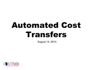 Automated Cost Transfers