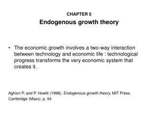 CHAPTER 5 Endogenous growth theory