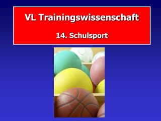 VL Trainingswissenschaft 14. Schulsport