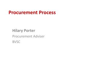 Procurement Process