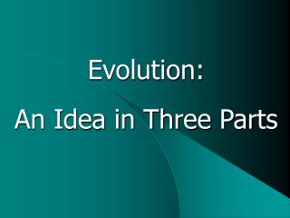 Evolution: An Idea in Three Parts
