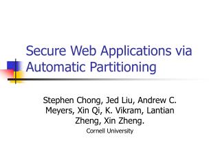 Secure Web Applications via Automatic Partitioning