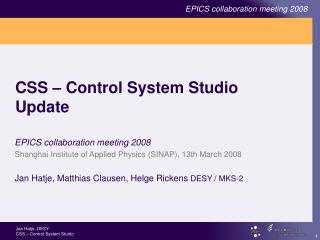 CSS – Control System Studio Update