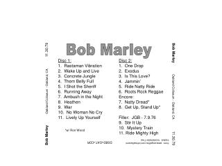Bob Marley Oakland Coliseum - Oakland, CA 11.30.79