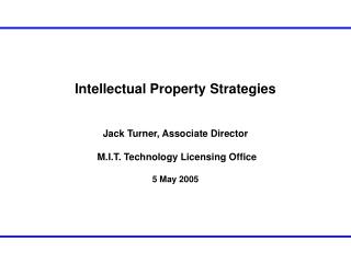 Intellectual Property Strategies