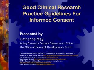Good Clinical Research Practice Guidelines For Informed Consent
