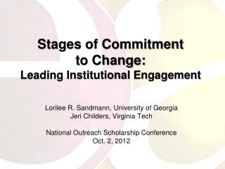 Stages of Commitment to Change: Leading Institutional Engagement