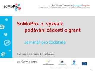SoMoPro- 2. výzva k podávání žádostí o grant seminář pro žadatele