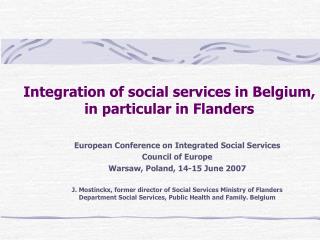 Integration of social services in Belgium, in particular in Flanders