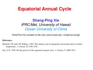 Equatorial Annual Cycle