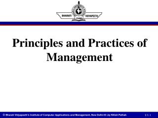 Principles and Practices of Management