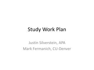 Study Work Plan