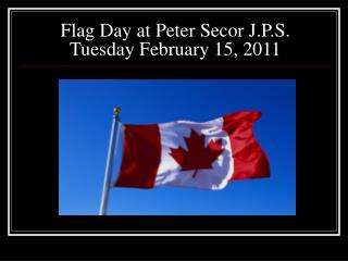 Flag Day at Peter Secor J.P.S. Tuesday February 15, 2011