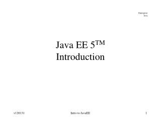 Java EE 5 TM Introduction