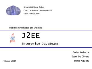 J2EE Enterprise JavaBeans
