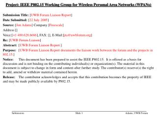 Project: IEEE P802.15 Working Group for Wireless Personal Area Networks (WPANs)