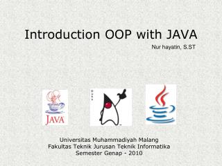 Introduction OOP with JAVA