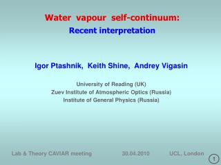 Water vapour self-continuum: Recent interpretation