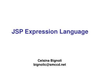 JSP Expression Language