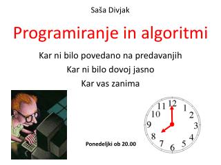 Programiranje in algoritmi