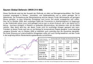 Sauren Global Defensiv (WKN 214 466)
