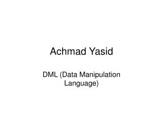 Achmad Yasid