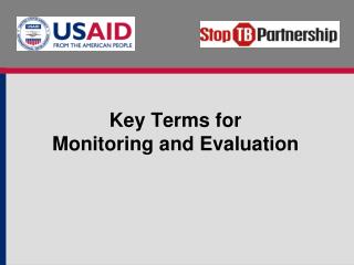 Key Terms for Monitoring and Evaluation