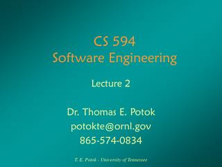 CS 594 Software Engineering