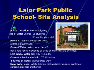 Lalor Park Public School- Site Analysis