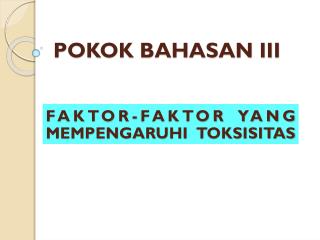 POKOK BAHASAN III