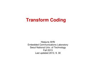 Transform Coding