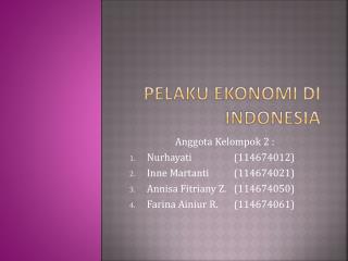 Pelaku ekonomi di indonesia