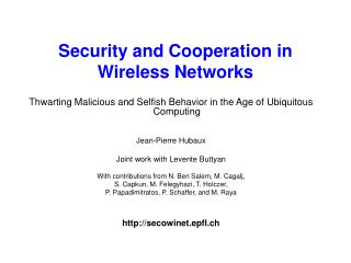 Security and Cooperation in Wireless Networks