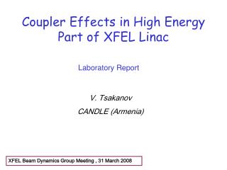 Coupler Effects in High Energy Part of XFEL Linac
