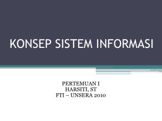 KONSEP SISTEM INFORMASI
