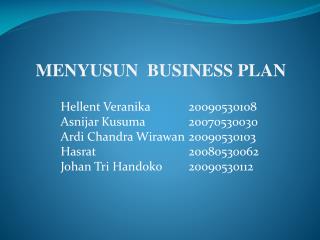 MENYUSUN BUSINESS PLAN