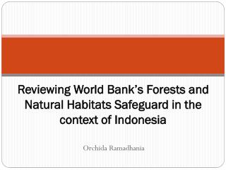 Reviewing World Bank’s Forests and Natural Habitats Safeguard in the context of Indonesia