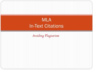 MLA In-Text Citations