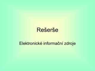 Rešerše